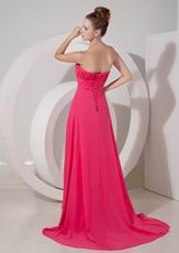 Ruched Sweetheart Hot Pink Chiffon 2013 Top Designer Prom Dress