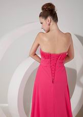 Ruched Sweetheart Hot Pink Chiffon 2013 Top Designer Prom Dress