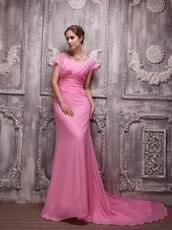 Rose Pink Chiffon Hand Made Grammy Dress To Ordinary