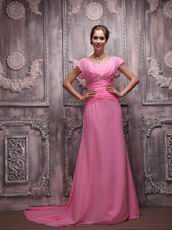 Rose Pink Chiffon Hand Made Grammy Dress To Ordinary