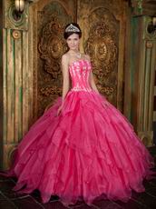 Gorgeous Strapless Hot Pink Quinceanera Dress For Cheap