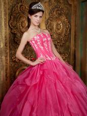 Gorgeous Strapless Hot Pink Quinceanera Dress For Cheap