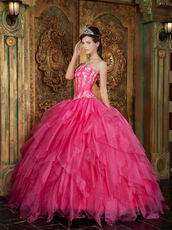 Gorgeous Strapless Hot Pink Quinceanera Dress For Cheap