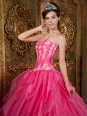 Gorgeous Strapless Hot Pink Quinceanera Dress For Cheap