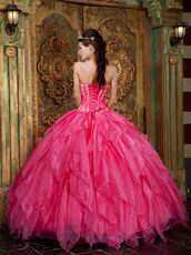 Gorgeous Strapless Hot Pink Quinceanera Dress For Cheap