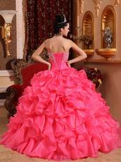 Ruffled Floor Length Skirt Hot Pink Quinceanera Dress Discount