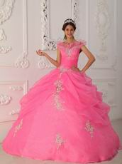 Off The Shoulder Hot Pink Allure Quinceanera Dress Applique