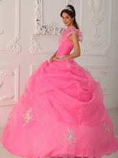 Off The Shoulder Hot Pink Allure Quinceanera Dress Applique