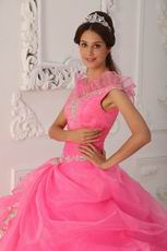 Off The Shoulder Hot Pink Allure Quinceanera Dress Applique