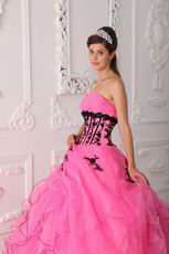 Sweet Strapless Hot Pink Cascade Skirt Best Quinceanera Dress