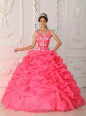 Top Designer Ruched Ball Gown Hot Pink Quinceanera Dress