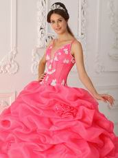 Top Designer Ruched Ball Gown Hot Pink Quinceanera Dress