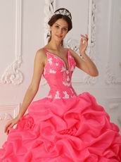 Top Designer Ruched Ball Gown Hot Pink Quinceanera Dress