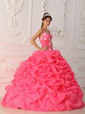 Top Designer Ruched Ball Gown Hot Pink Quinceanera Dress