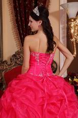 Deep Pink Sweetheart Puffy Quinceanera Dress By Designer