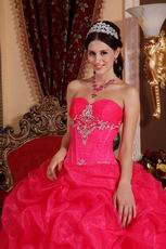 Deep Pink Sweetheart Puffy Quinceanera Dress By Designer