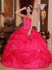 Deep Pink Sweetheart Puffy Quinceanera Dress By Designer