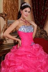 Hot Pink Strapless 2013 Girl Quinceanera Dress With Embroidery