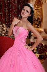 Lovely Pink Floor Length Ball Dress To Winter Quinceanera