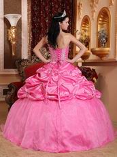 Hot Pink Strapless Bubble Custom Made Quinceanera Dress