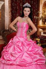 Hot Pink Strapless Bubble Custom Made Quinceanera Dress