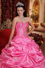 Hot Pink Strapless Bubble Custom Made Quinceanera Dress