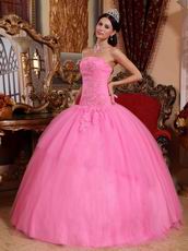 Hot Pink Strapless Puffy Skirt Girls Wear Quinceanera Dress