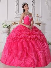 Elegant Hot Pink Quinceanera Party Dress Under 200 Pounds