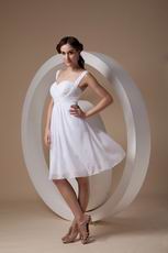 Beaded Other Side Zipper White Chiffon Short Prom Party Dress