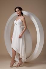 Cheap Spaghetti Straps White Chiffon High-low Prom Dress