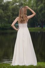 Strapless Floor Length Cream Chiffon Beaded New Prom Dress