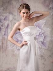 White Strapless Floor-length Dress For Bridesmaid Wear 2014