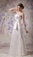 White Strapless Floor-length Dress For Bridesmaid Wear 2014