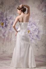 White Strapless Floor-length Dress For Bridesmaid Wear 2014