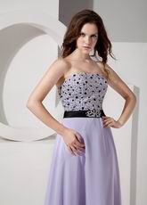 Strapless Lavender Chiffon Prom Dress With Crystals Decorate