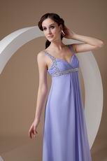 Lavender Chiffon Maternity Prom Dress Other Side Zipper