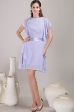 Mini-length Lavender Mother Of The Bride Dress With Sash