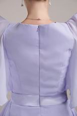 Mini-length Lavender Mother Of The Bride Dress With Sash