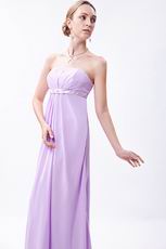 Beautiful Strapless Lilac Chiffon Skirt Cute Prom Dress