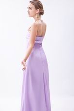 Beautiful Strapless Lilac Chiffon Skirt Cute Prom Dress