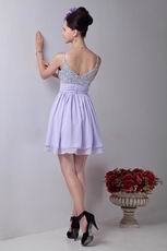 Spaghetti Straps Coloured Diamond Lavender Graduation Dress