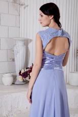 Not Expensive A-line Long Lavender Chiffon Skirt Prom Dress