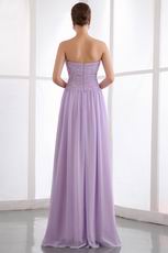 Elegant Beading Zip Lilac Chiffon Dress For 2014 Prom Party