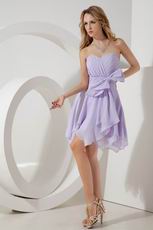 Cute Lilac Bridesmaid Dress For Junior With Bow Design