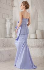 Lavender Asymmetrical Mermaid Prom Dress With Handmade Flower