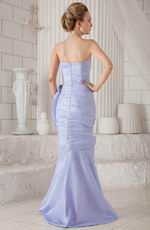 Lavender Asymmetrical Mermaid Prom Dress With Handmade Flower