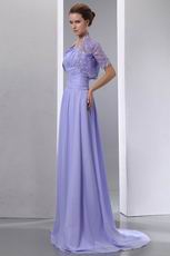 Spaghetti Straps Lavender Bridal Mother Dress With Lace Jacket