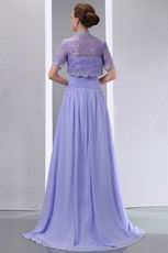 Spaghetti Straps Lavender Bridal Mother Dress With Lace Jacket