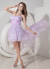 Pretty Sweetheart High-low Lavender Prom Dress With Lace