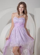 Pretty Sweetheart High-low Lavender Prom Dress With Lace